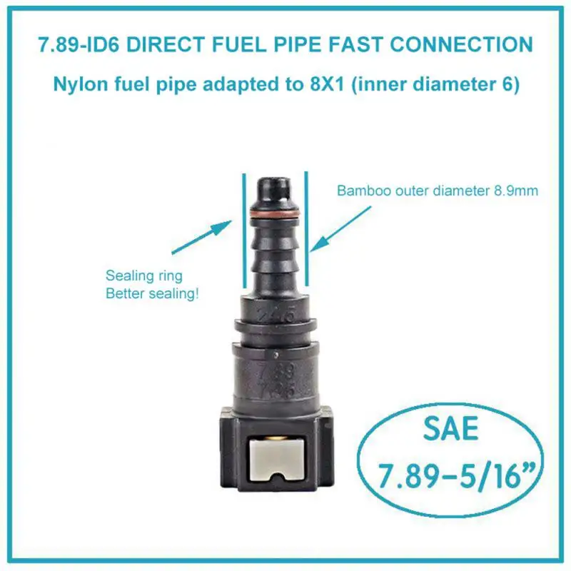 Connecteur rapide de conduite de carburant de voiture, tuyau de carburant en caoutchouc, outils de montage allergiques, pièces de moto, 7.89, 9.49, ID6, ID8, nouveau