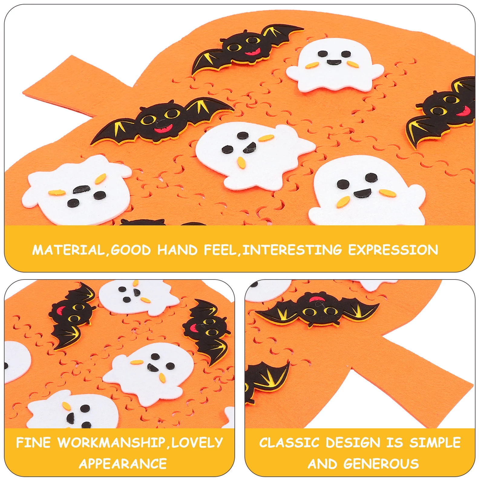 Halloween Puzzle Board Game Kids Educational Cognitive Learning Lightweight Portable Felt Grid 3x3 Grid Baby Learning Developing