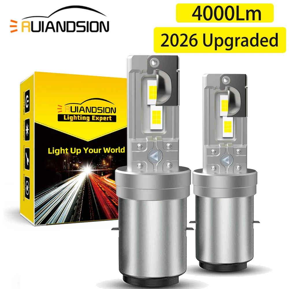 

BA20D LED Headlight Bulbs 6000K 4000LM Super Bright Fog Light Kit BA21D H6 12-18V Motorcycle Lighting Waterproof IP65 2Pcs