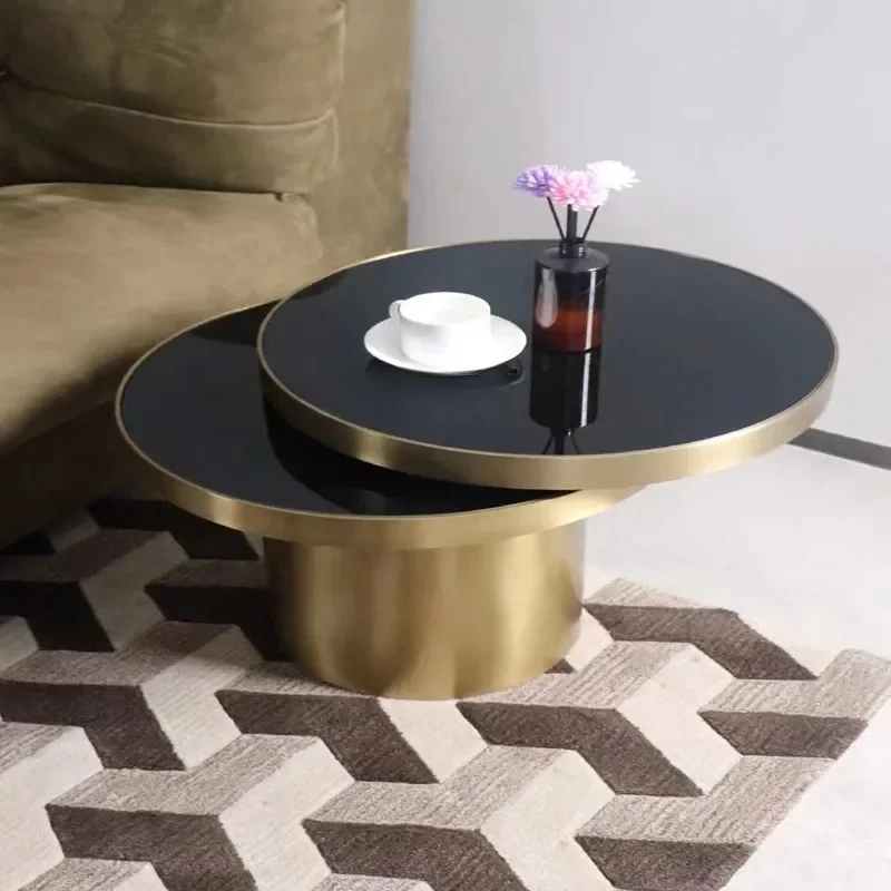 

Italian rotating tea table modern minimalist designer creative living room balcony table6239