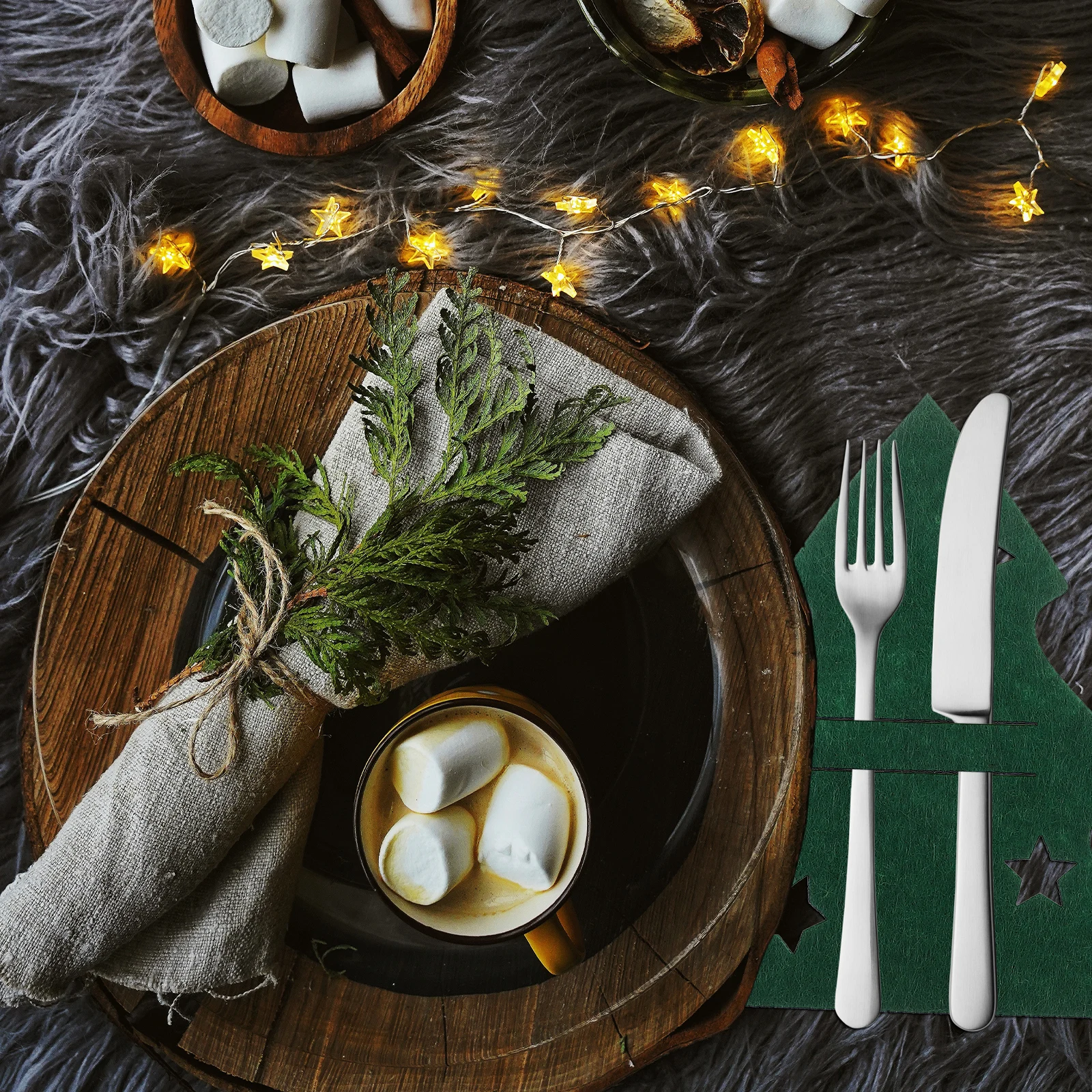 

Christmas Tree Tableware Set Holders for Silverware Pouches Utensil Bags Cutlery Pockets