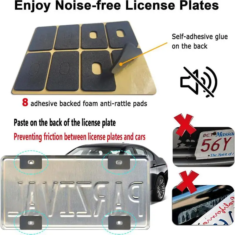 Car License Plate Protector 2pcs Transparent Auto License Plate Frame Flat Clear Cover For US Standard Vehicle Accessories