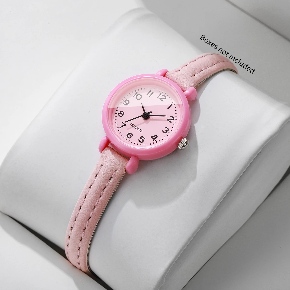 Fashion Pink Arabic Dial Women Quartz Watch Ultra-thin Leather Strap Minimalist Ladies Wristwatch Relogio Feminino（Without Box）