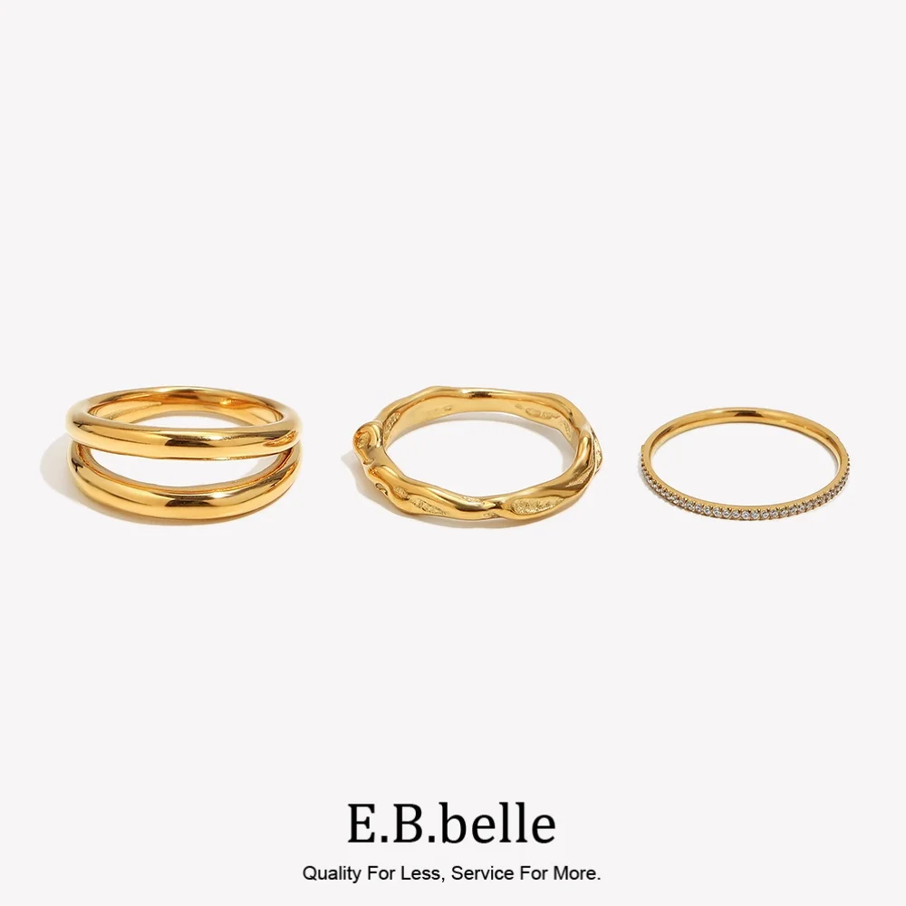 E.B.belle-Bagues promenales en Acier Inoxydable pour Femme, Bijoux de miles, Qualité de Luxe, Perle de Soleil, Accessoires pour Femmes