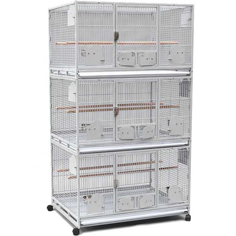 Wrought Iron Bird Cage With Rolling Stand for Parrots Conure Lovebird Cockatiel Pigeon Cages That Can Be Stacked