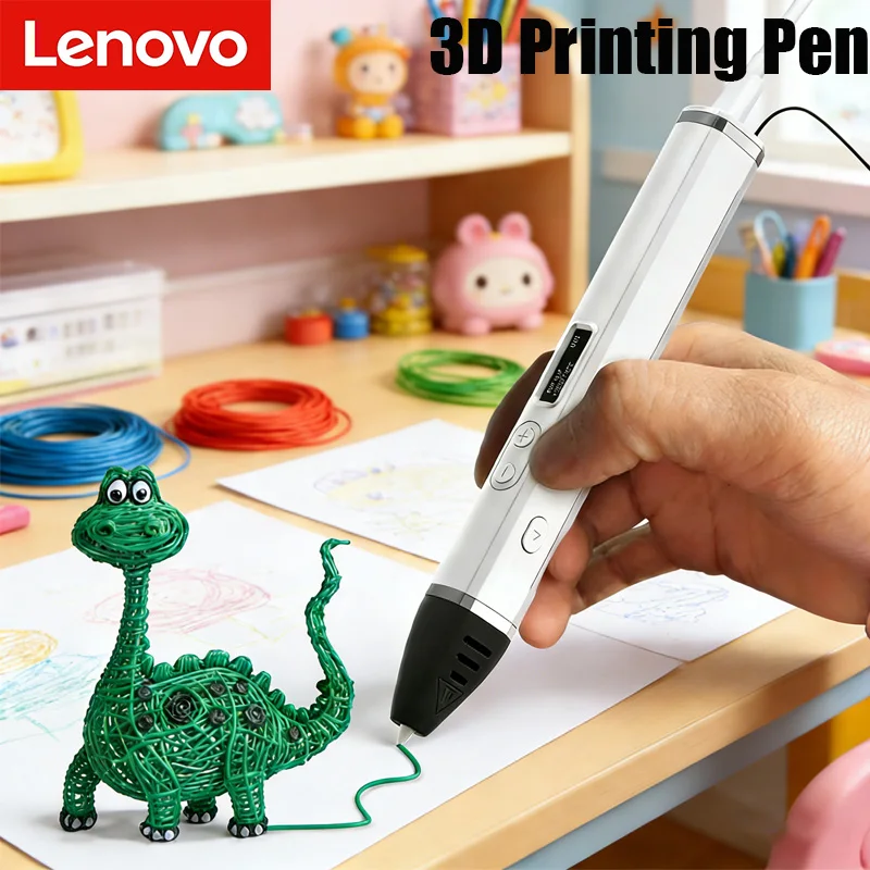 

3D-ручка Lenovo с OLED-дисплеем для рисования и 3D-печати, с PLA-филаментом, для творчества и создания рождественских подарков, хит продаж