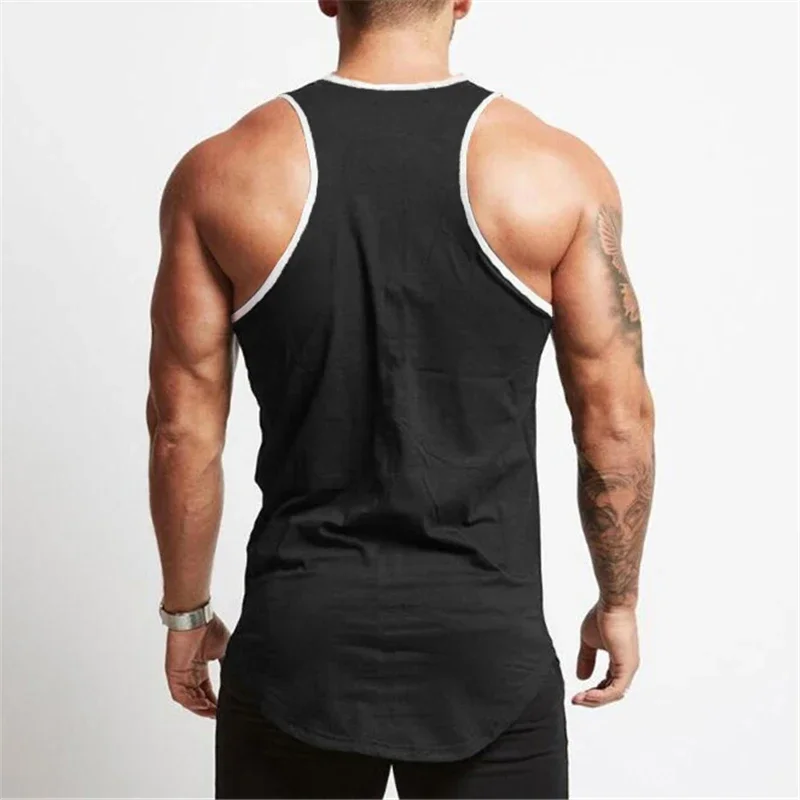 Gym Bodybuilding Sports T-shirt Workout Muscle Vest Fitness Cotton Breathable Sleeveless T-shirt Men Training Tank Tops