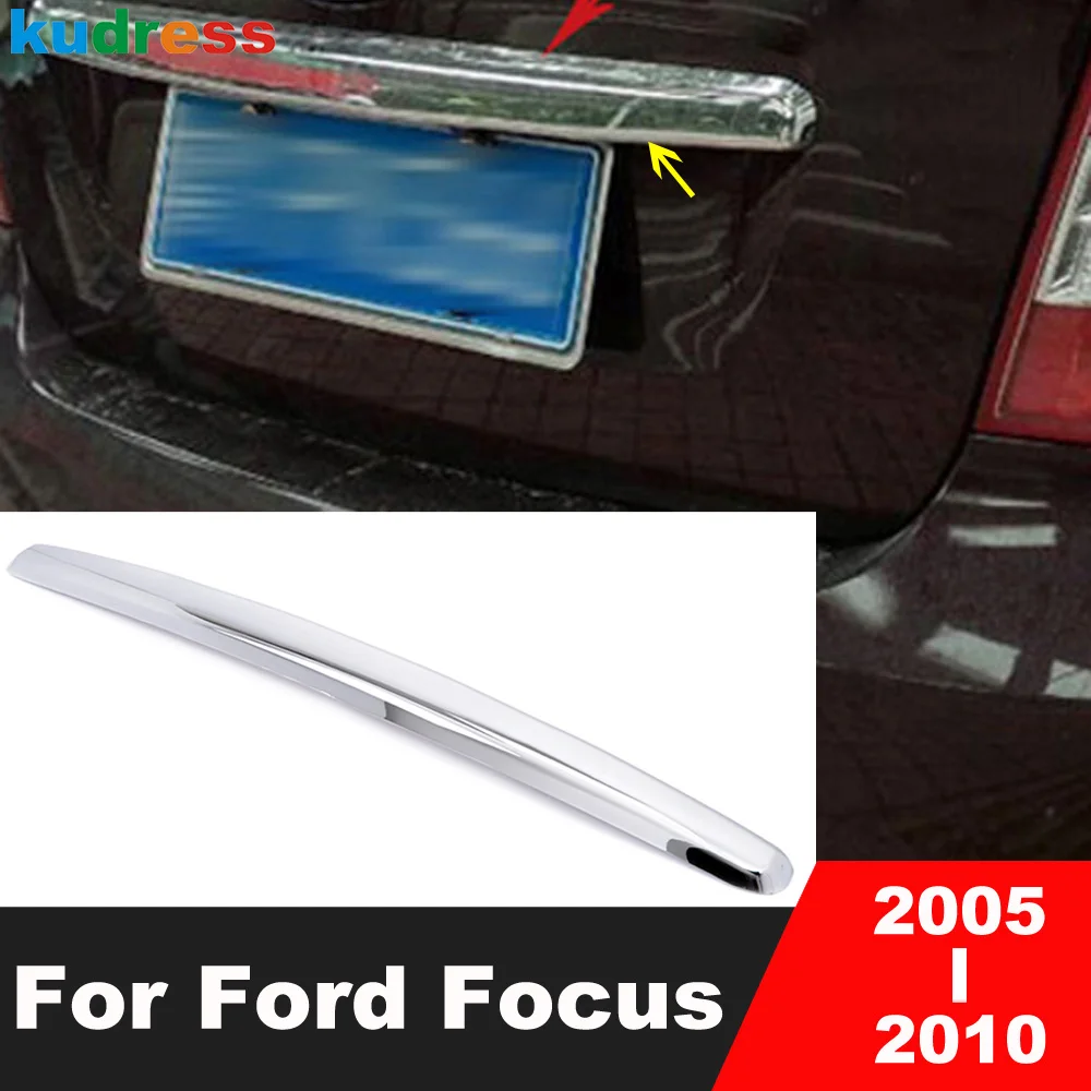 Rear Trunk Lid Cover Trim For Ford Focus MK2 Sedan 2005 2006 2007 2008 2009 2010 Chrome Tailgate Molding Strip Car Accessories