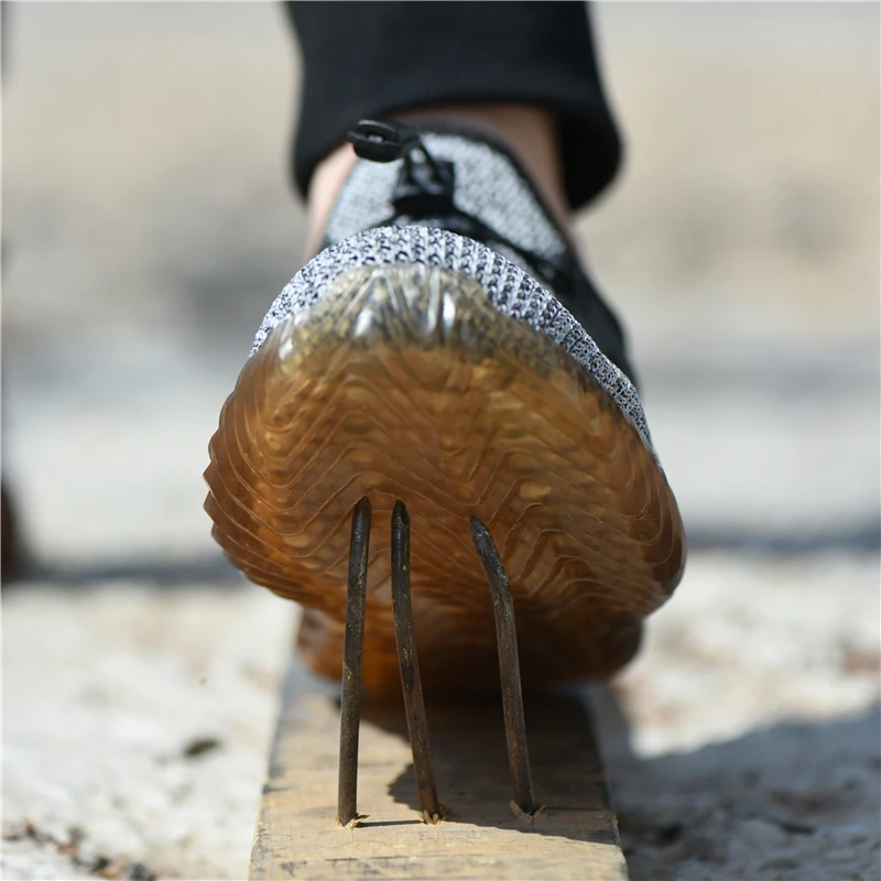 Anti-puncture Lightweight Breathable Sneaker Anti Shock Steel Toe Construction Work Shoes Comfort Protection Safety Shoes