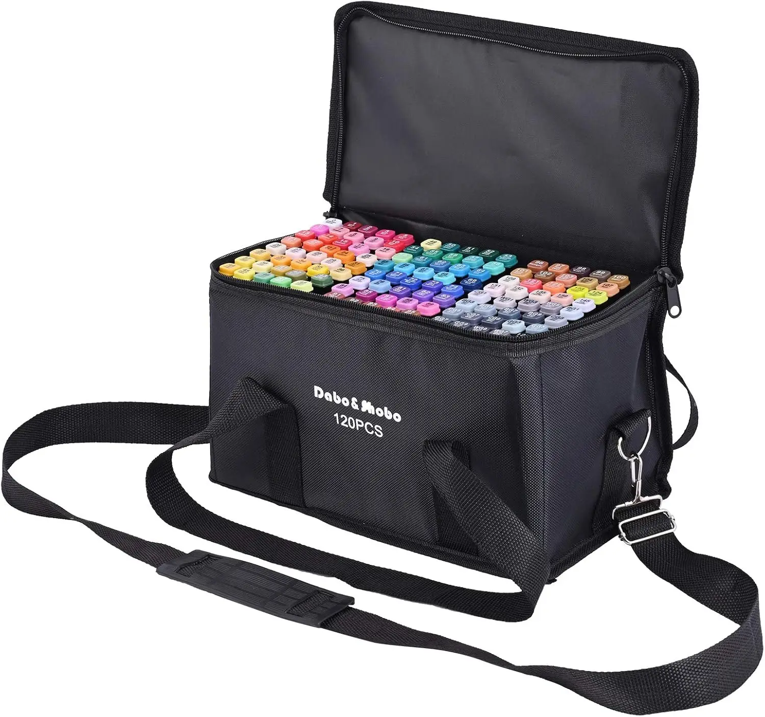 

120 Color Alcohol Marker Pens, Bright Permanent Markers for Coloring, Dual Tip Chisel and Fine, with Black Suitcase