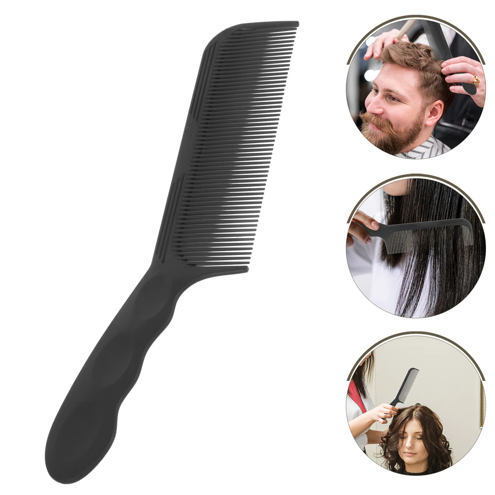 

Flat Comb 724 Black Hair Cutting Combs for Men Smooth Styling Professional Barber Combs Detangling Braiding Parting Plastic