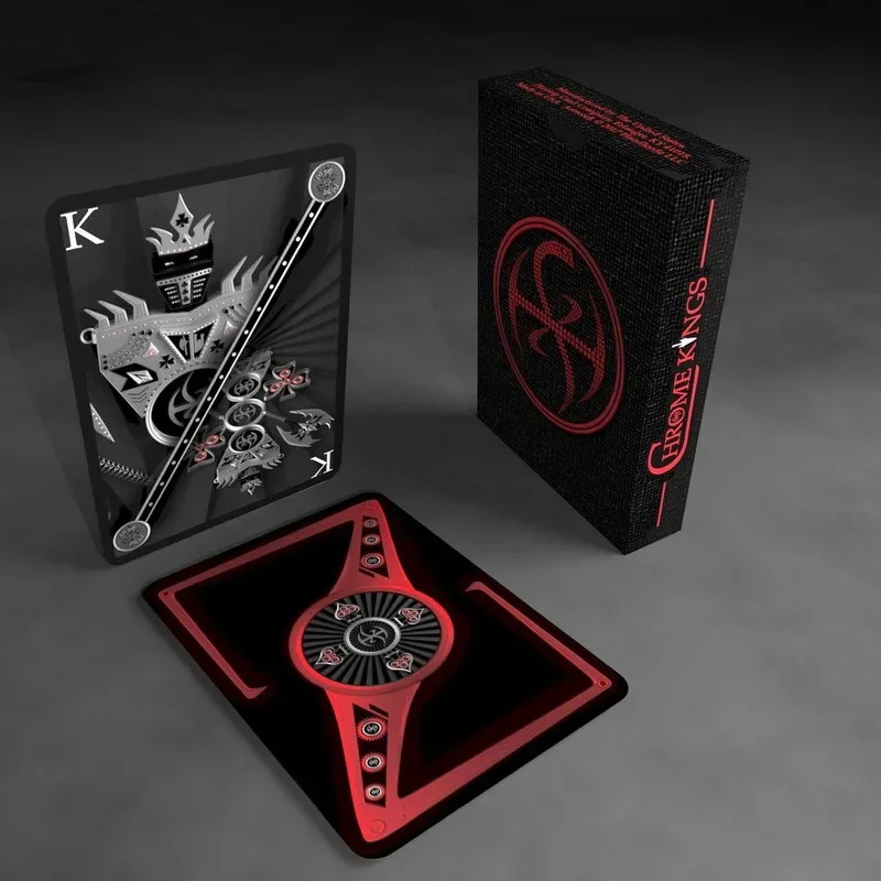 

1 Set Magic Deck Props -Card Magic Card Tricks Chrome Kings Metal Kingdom Collection Poker Magic Cards Close-Up Magia