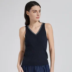BC1000 Luxury Women's Clothing Merino Wool Silk Ladies Woolen Clothes Sweaters Summer Knitwear Vest