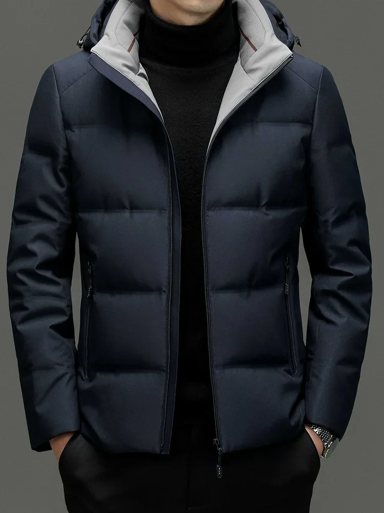 Winter Down Jacket for Men Clothing 2023 New in Outwears Business Leisure Men's Puffer Jackets and Coats Large Size Male Clothes