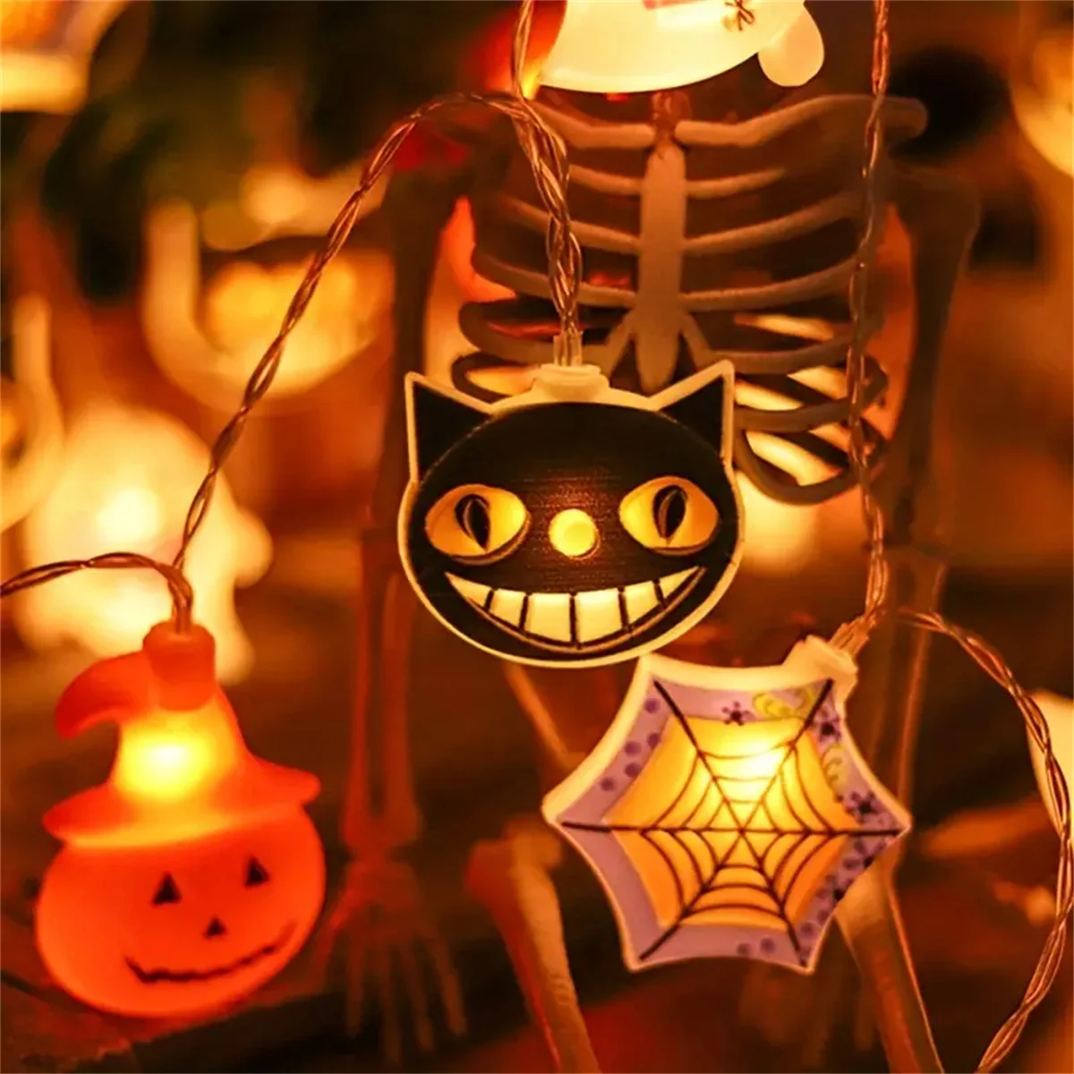 1.5M LED Pumpkin Light String Outdoor Holiday lampada decorativa LED Halloween String Light Garland Wedding Atmosphere Lights