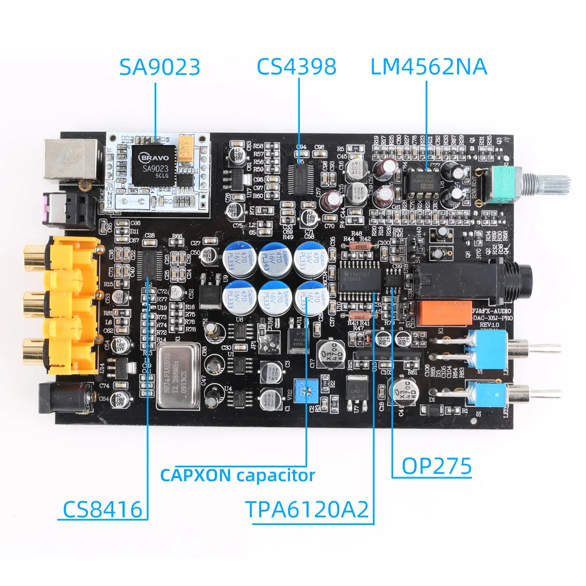 FX-AUDIO DAC-X6 HIFI Headphone amplifier DAC TPA6120A2 LM4562N Digital Audio Decoder USB/Coaxial/Optical IN RCA out preamplifier