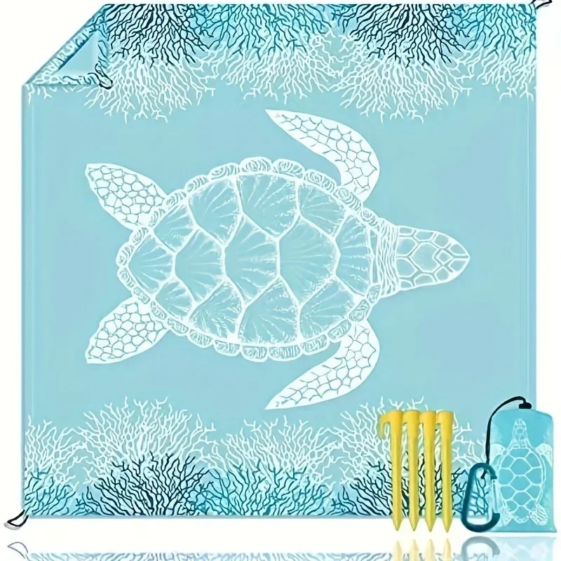 1 Waterproof Beach Blanket. Suitable for travelling, camping, hiking, picnic. Lightweight and sandproof.