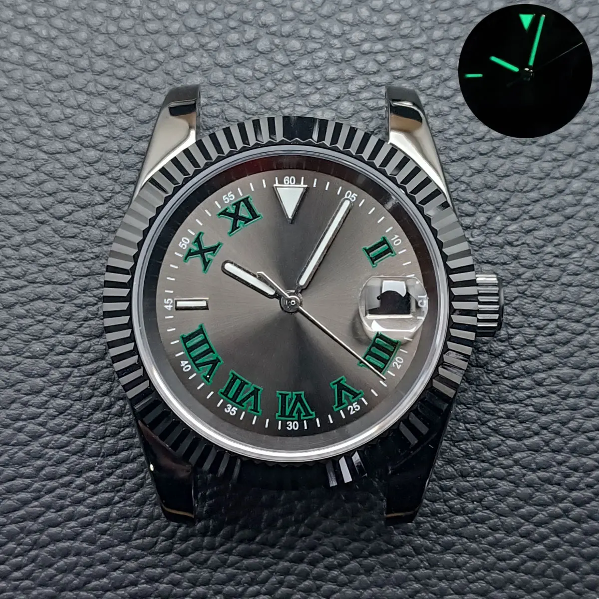 28.5MM Diameter Watch Dial green Luminous Dial for NH35/NH36 Watch Movement Accessories Watch Parts For Wristwatches