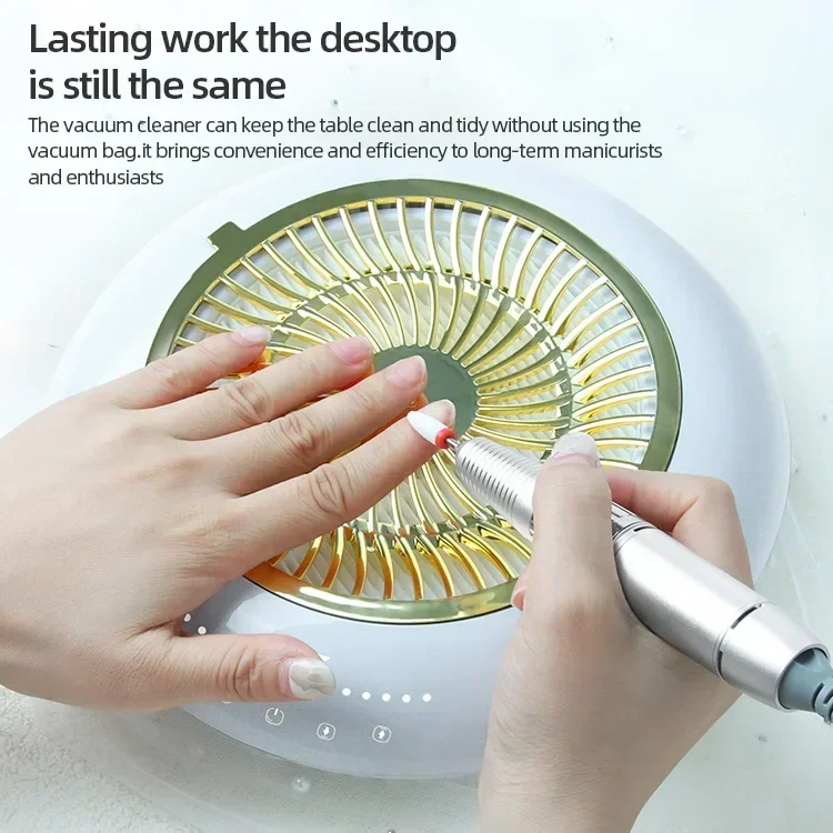 

New Electric Nail Drill Machine File With Nail Dust Vacuum Collector 2 In 1 Nail Salon 36*24.5*7.7cm 0-35000RPM.MAX Stainless St