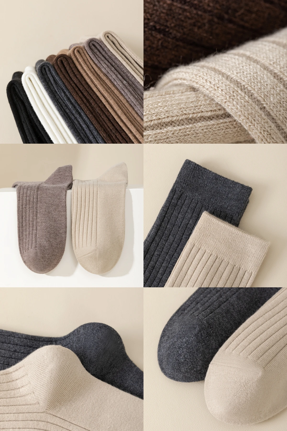 5 paia, nuovi calzini termici in lana da uomo, calzini a metà polpaccio caldi e confortevoli per affari, ufficio e abbigliamento casual, autunno, inverno,