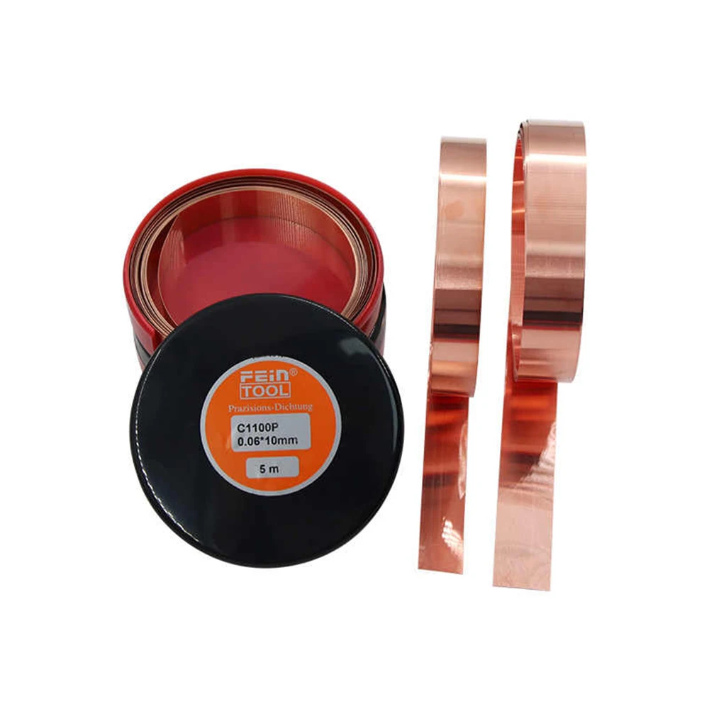 5 Meter 0.04 to 0.3mm Thick 99.9% Pure Copper Metal Sheet Gap Gasket Foil Strip High Precision 10/15/20/25/30/35/50mm Width