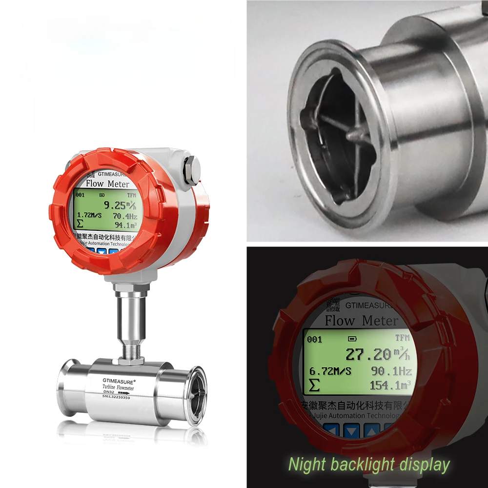 Misuratore di portata a turbina digitale 1 2 pollici RS485 Misuratore di portata per olio idraulico con acqua liquida pulita a impulsi Display LCD