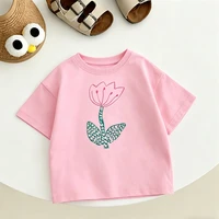 T-shirt pour enfants, vêtements décontractés à la mode, imprimés, à manches courtes, col rond, chemise fine pour bébés garçons et filles 6