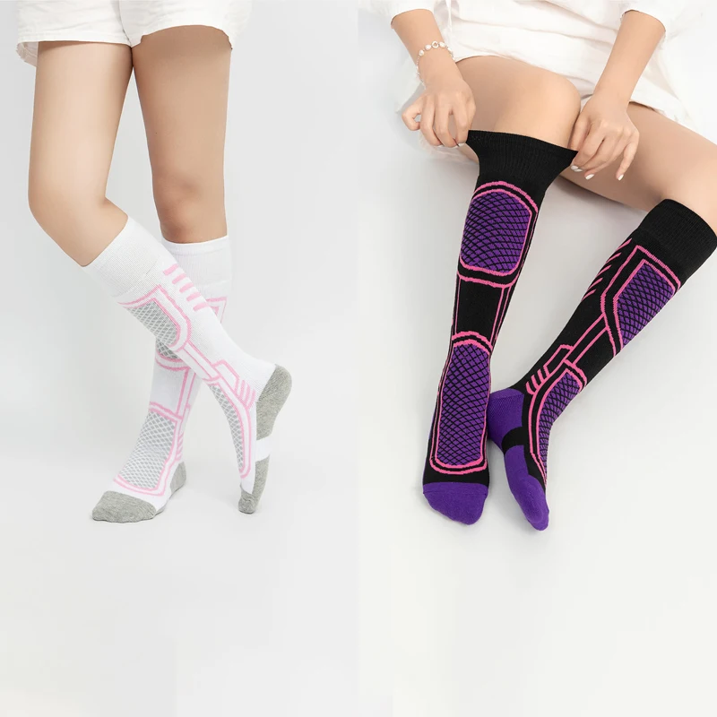 

1 пара зимних теплых лыжных носков, утолщенные походные носки для женщин и мужчин, противохолодные лыжные спортивные носки на открытом воздухе