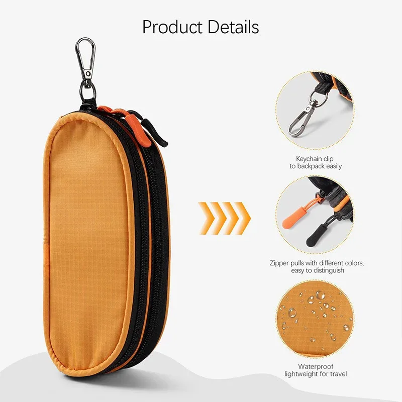 Double Layer Zipper Glasses Bag Sunglasses Box Waterproof Organize Bag Portable Glasses Storage Bag For Travel Eyeglass Case