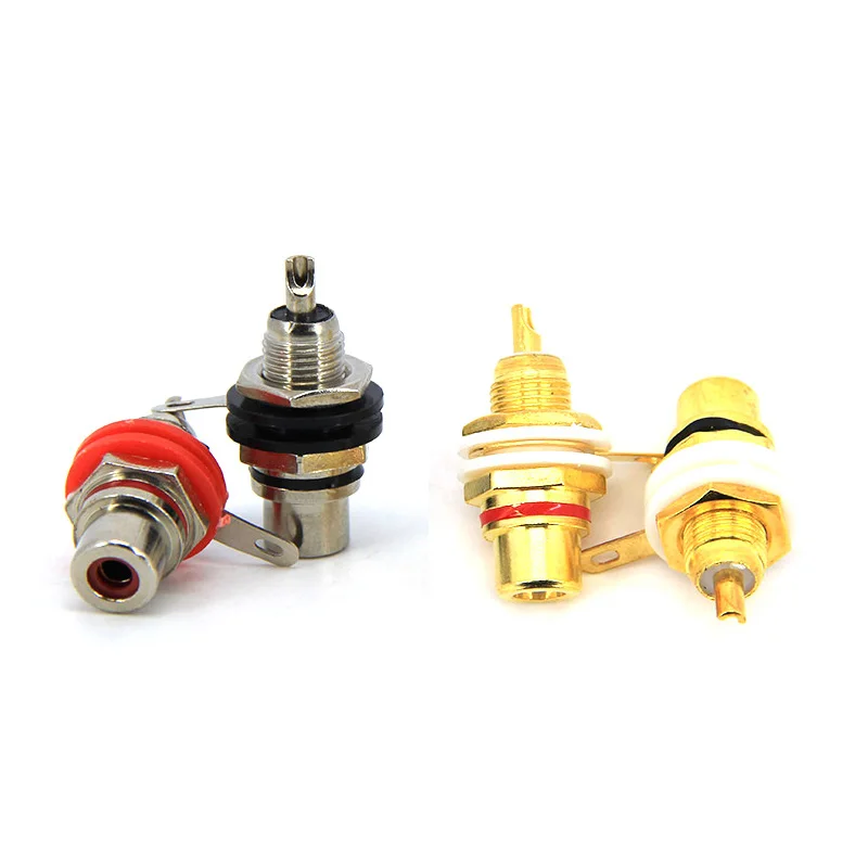 

Zinc Alloy metal or Gold Plating Female RCA female solder Jack Connector Plug Audio Socket Chassis Panel Mount Adapter B4