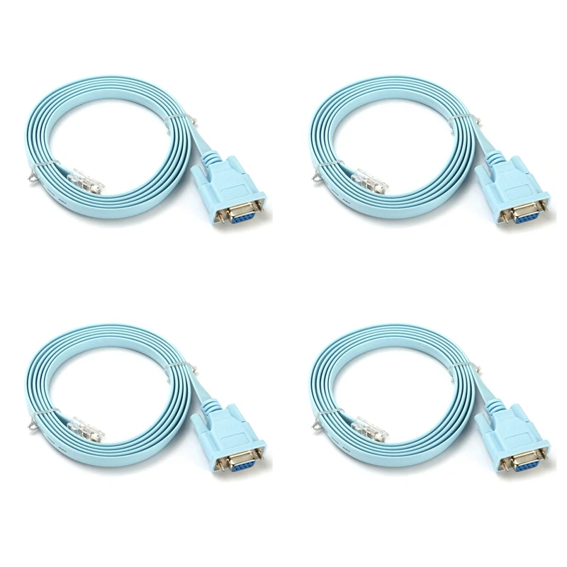 Cable de consola USB RJ45 Cat5, adaptador de red Ethernet a Rs232 DB9 COM, puerto Serial hembra, enrutadores giratorios, 1,8 M, 4 Uds.