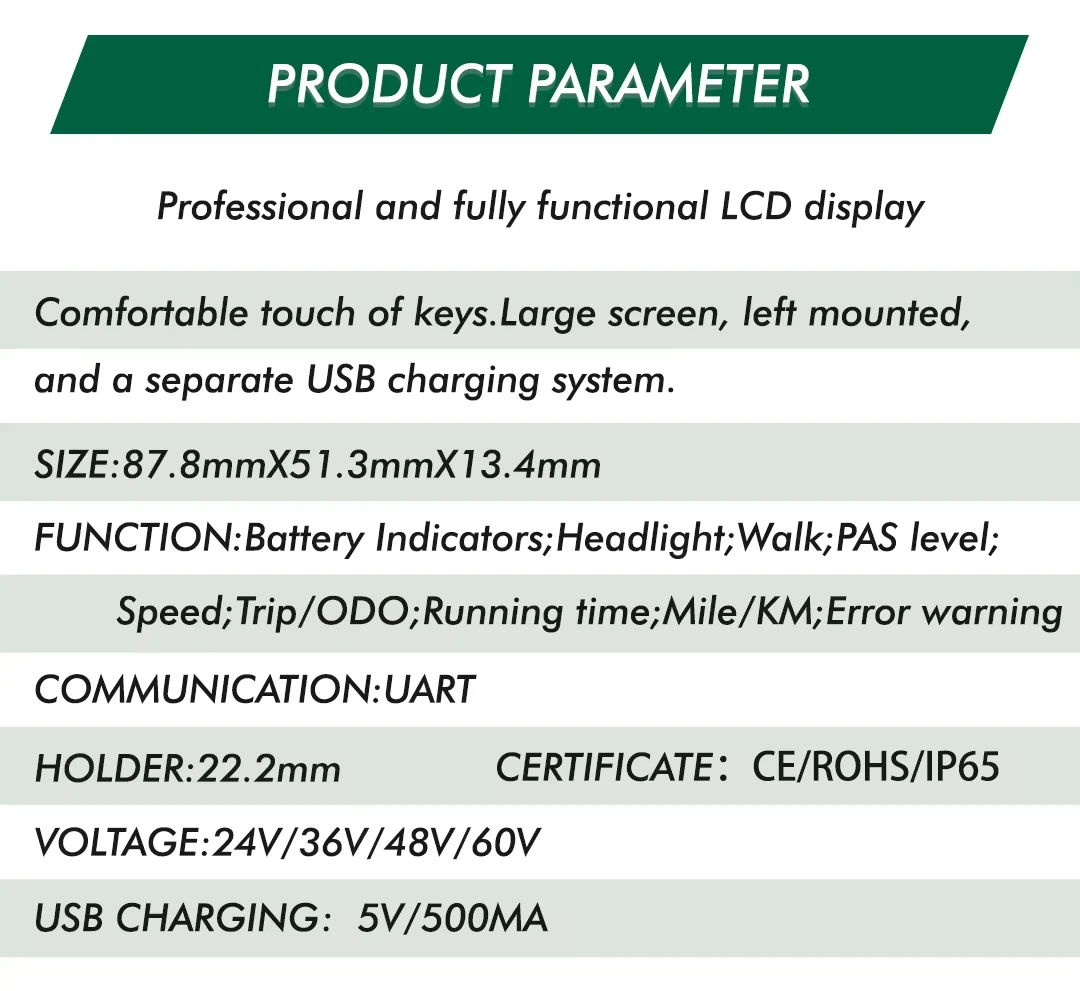 UART2 P3H E-Bike LCD-Display-Messgerät SM/Wasserdichter Anschlussstecker E-Bike Intelligentes Display-Zubehör – Detail 11