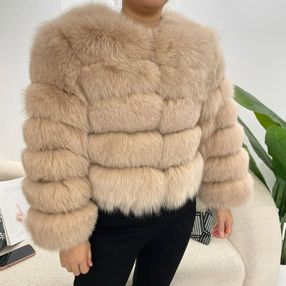 New Fur Jacket Raccoon Fur Jacket Fox Fur Coat Winter Real Natural Fur Coat Women Fox Fur Outerwear Thick Warm Luxury Female