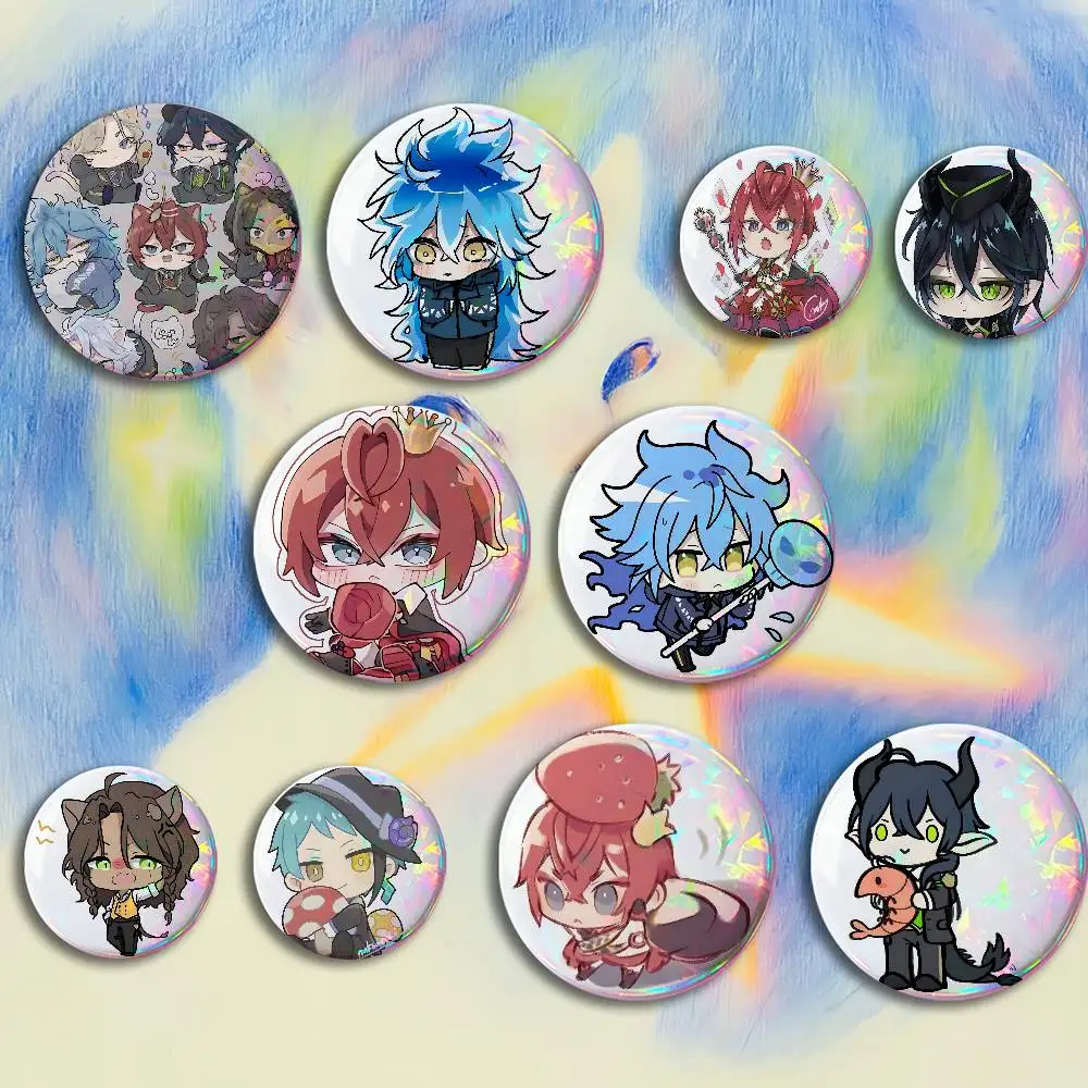Anime T-Twisted Wonderland chibi Button Pin Single Pack Anime Merch for Ita Bags Badge Collectible Buttons