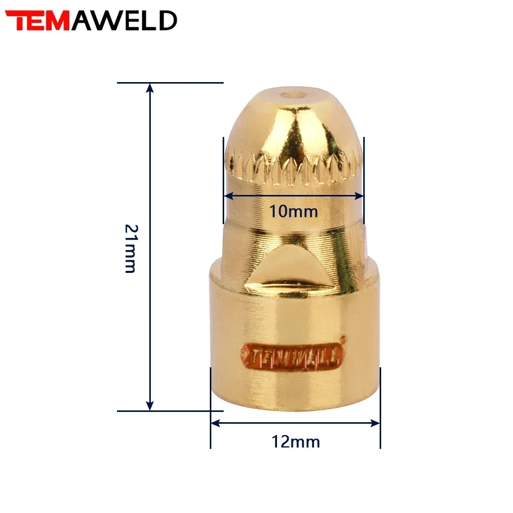 20 Stück P80 Plasmaelektrode Golden 1.1/1.3/1.5/1.7 mm Düse 60 A 80 A 100 A P80 CNC-Velektrode Plasmaschneider Brennerzubehör