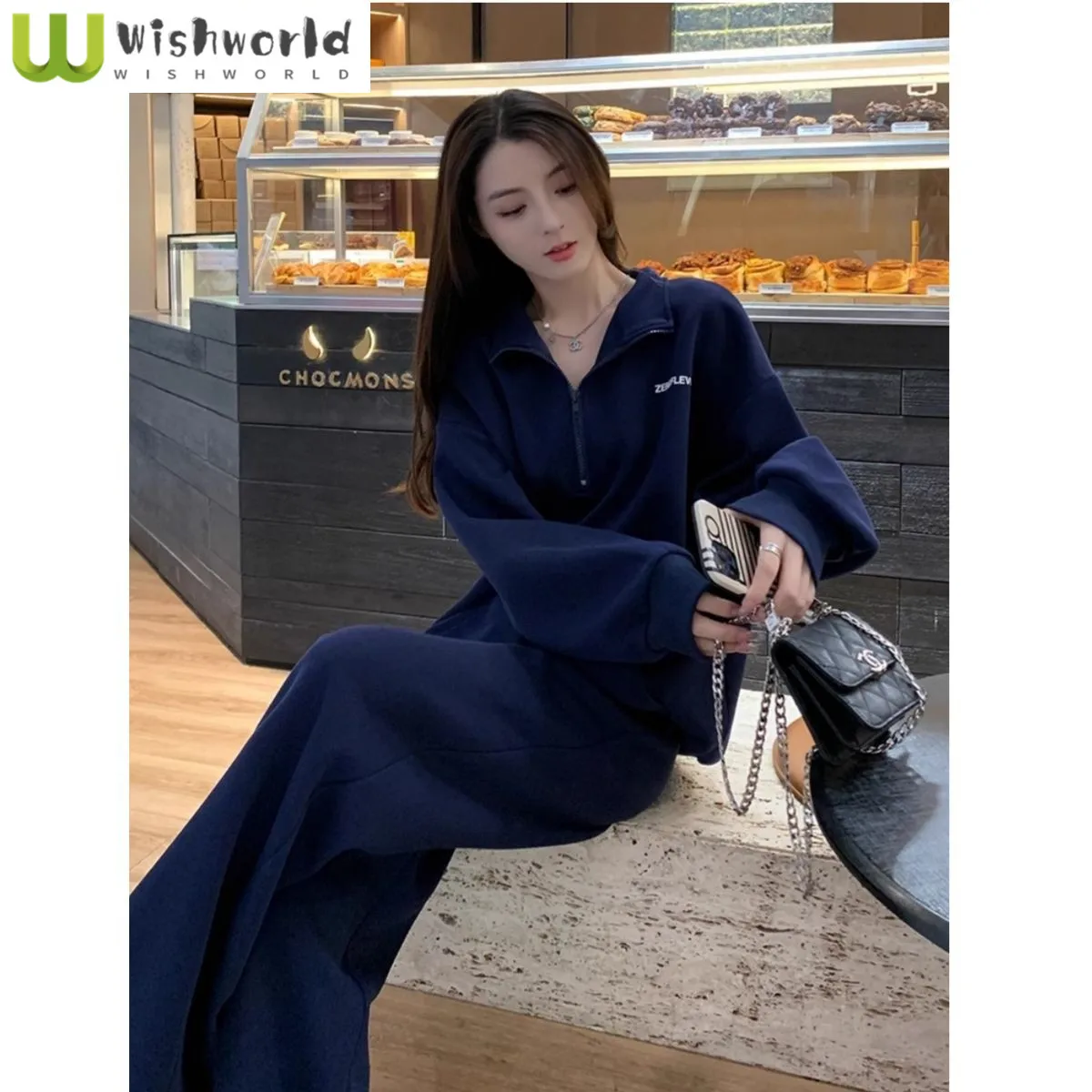 

Advanced Fashion Casual Suit Women's Autumn and Winter New Korean Version Long Sleeved Temperament Two-piece Set
