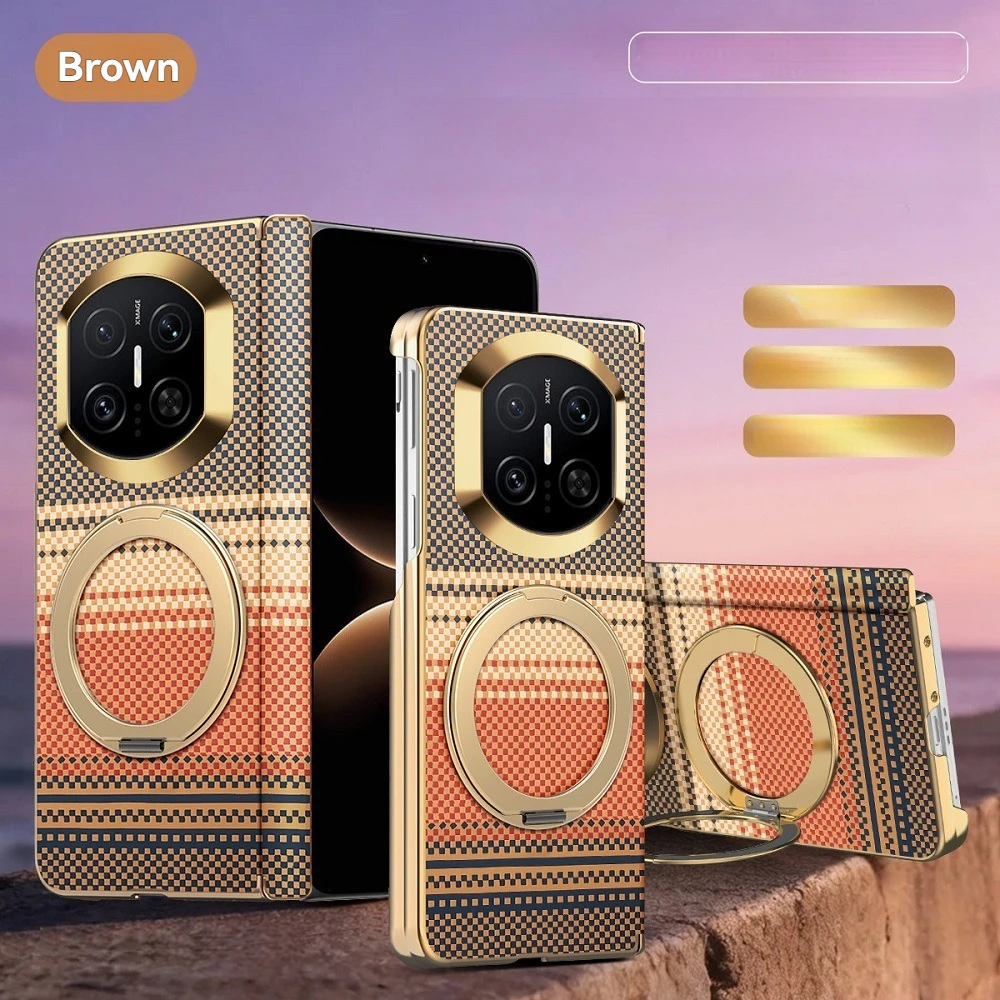 

Retro Colorful PU Leather Folding Phone Cover for Huawei Honor Magic V6 V5 with Metal Rotating Bracket
