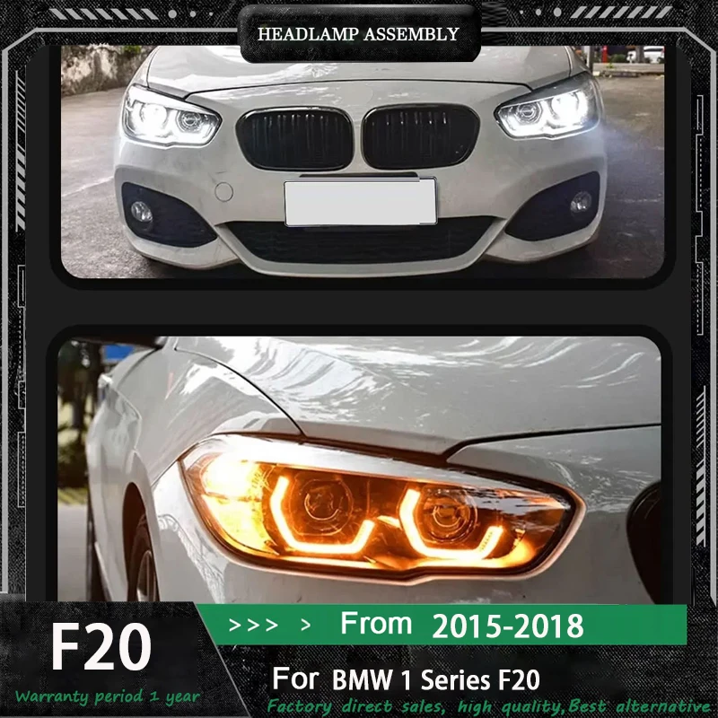 

Автомобильные светодиодные фары для BMW 1 серии F20, 2015 2016 2017 2018, полностью светодиодные фары с динамическим указателем поворота, передняя лампа