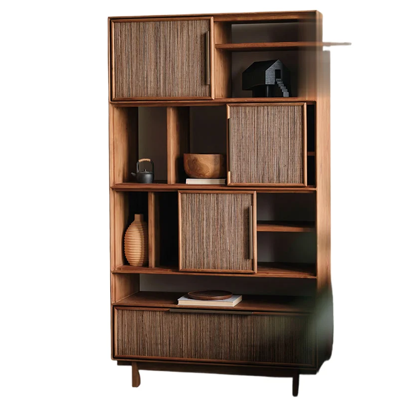 

#Burmese Teak Minimalist Space Saving Handmade Bookshelf for Apartment Living Room Office Furniture