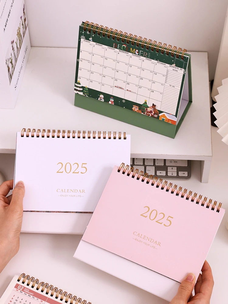 

2025 Desk Calendar Decorative Office Standing Paper Home Accessories Delicate Mini Student Decore