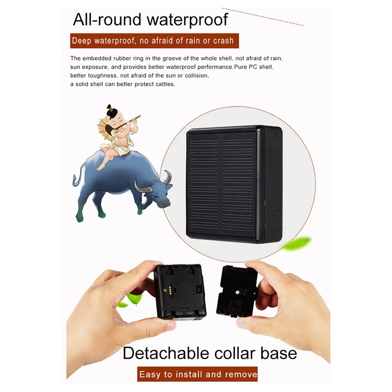 GPS Tracking Device Waterproof IP66 4000Mah WIFI Cattle Cow Sheep Horse Camel Pets Person