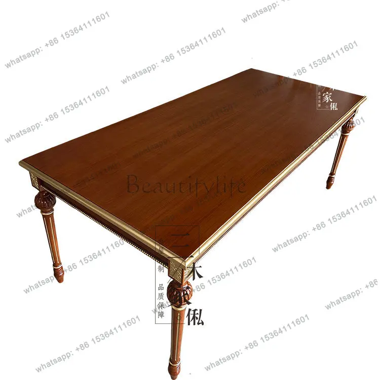 

French retro solid wood dining table and chair combination rectangular dining table dining room furniture