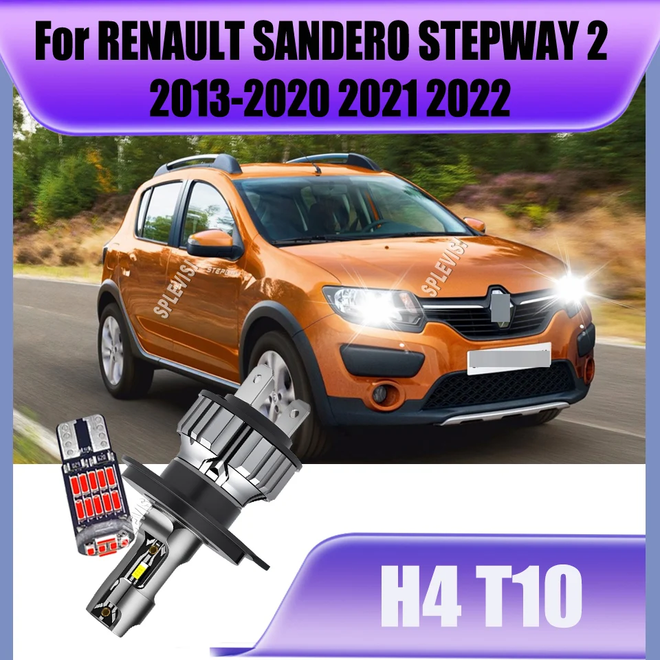 

H4 9003 LED Car Headlight Bulb, Dual Filament Design, Perfect for Hi/Lo Beam For RENAULT SANDERO STEPWAY 2 2013 2014 2015-2022