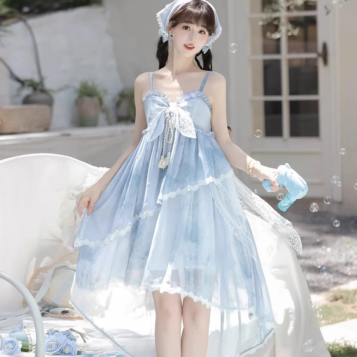 

Original Shanno Liuyun Chinese Style Lolita Girl Han Element Top Camisole Skirt Lolita Girl Tea Party Dress