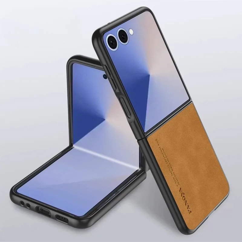 Casing Kulit Mewah untuk Samsung Galaxy Z Lipat 7 Sampul Matte Casing Ponsel Silikon Pelindung Coque untuk Samsung Galaxy Z Flip 7 FE