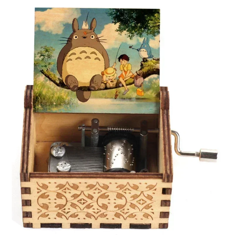 صندوق الموسيقى الخشبي المطلي الأكثر مبيعًا، هدية موسيقية صغيرة، كرنك اليد الخشبي #4
