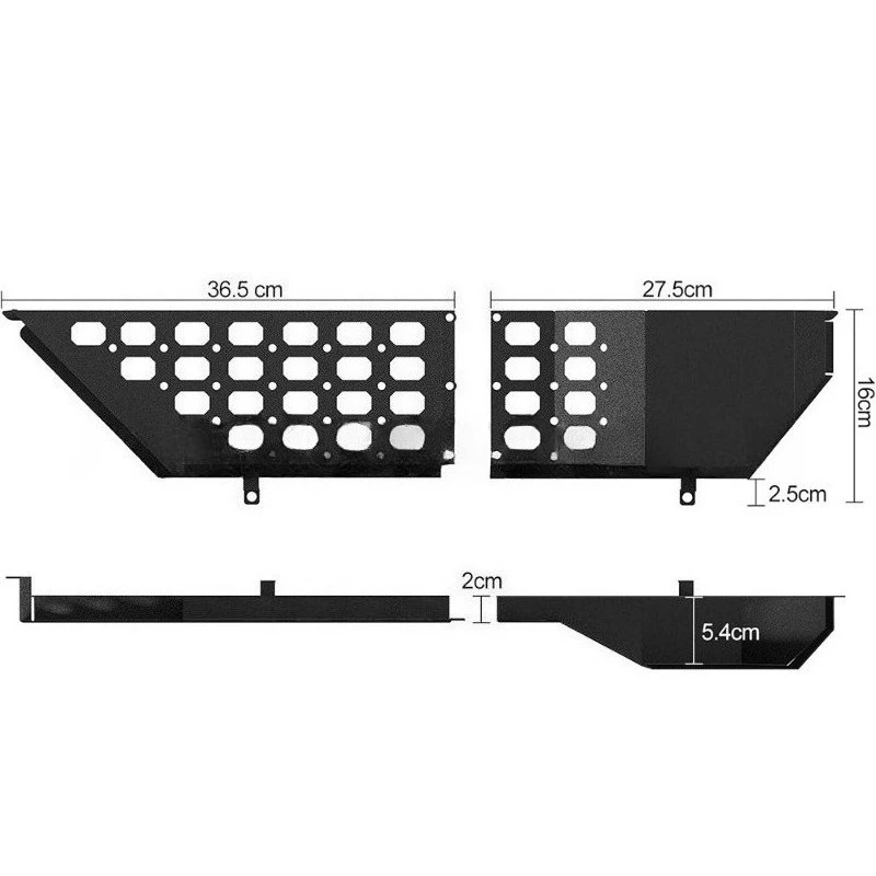 Upgrade Metal Front Door Storage Box Organizer Shelf Compatible with Jeep Wrangler JL 2018-2025 Interior Door Side Pocket