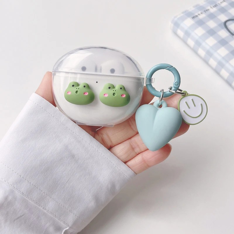 Dla OPPO Enco Air 2 /play/2Pro/R/X2 Case słodki miś/Cartoon zwierząt pokrywa silikonowe przezroczyste osłona na słuchawki z pęku kluczy