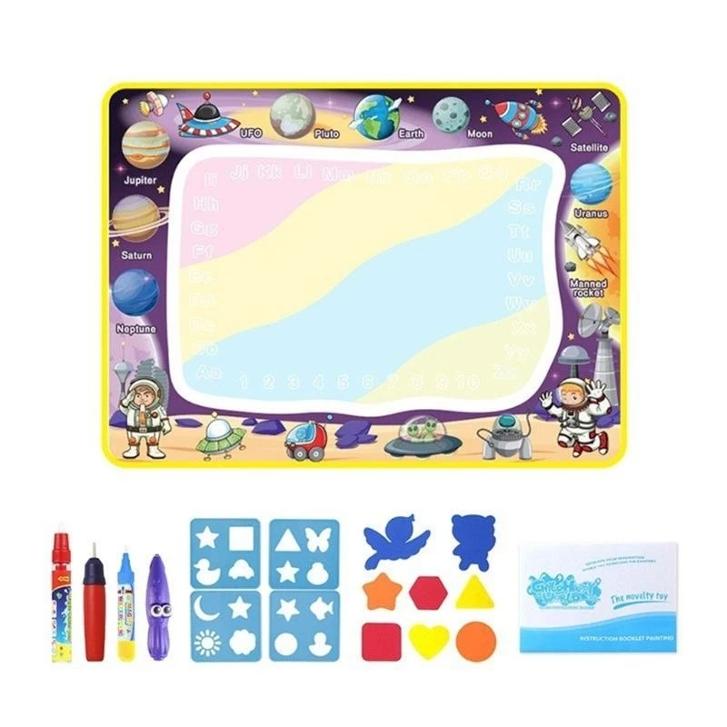 Portable Water Drawing Mat with Pens Stamp Kids Painting Board Baby Play Mat Mat Educational Toy Birthday Gift