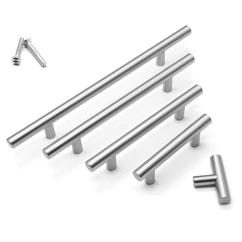20Pcs Cupboard Handle Black Gold Silver Brushed Stainless Steel Kitchen Cabinet Door Knob Furniture Drawer Pulls Bar Handle Set